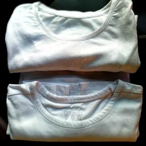 TJX girls' White+Glitter White Long Sleeve Shirts